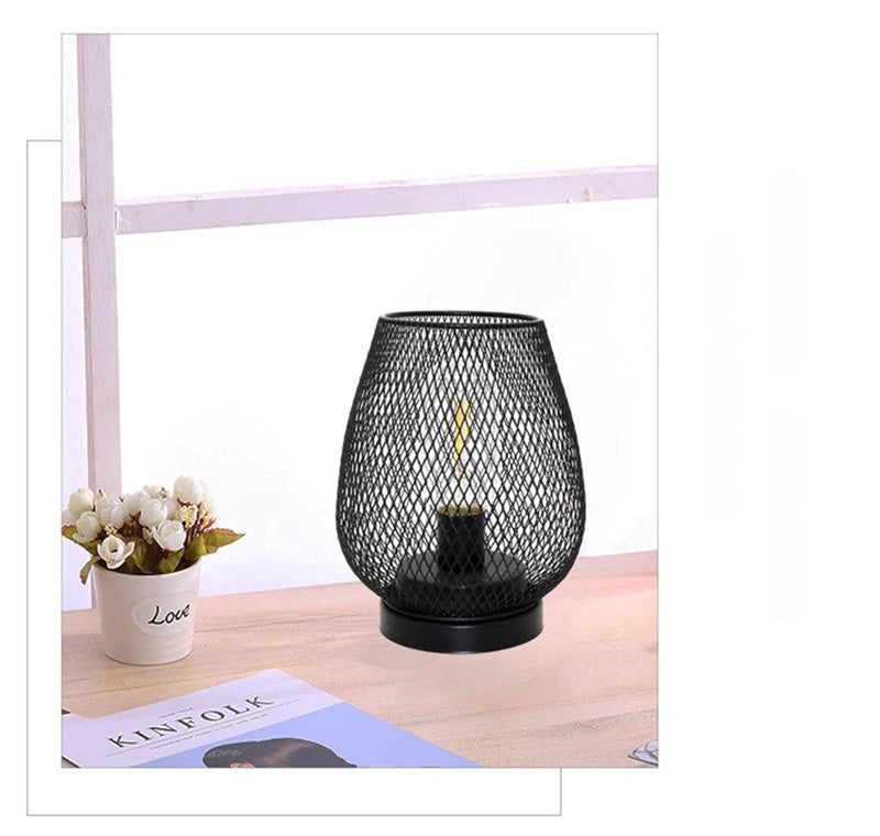 Retro Iron Art Bordslampa – Batteridriven