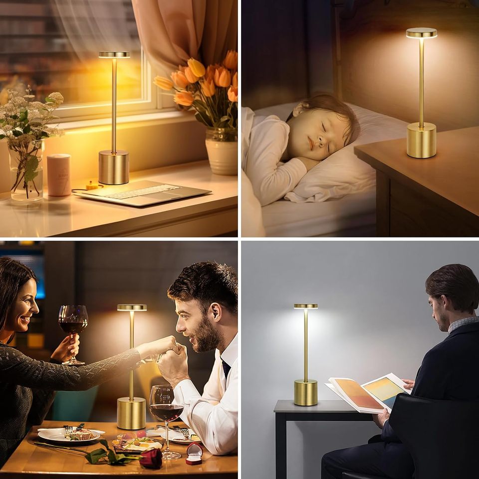 Enkel & Stilren LED Touchlampa – Laddningsbar Nattlampa med 3 Färgtoner