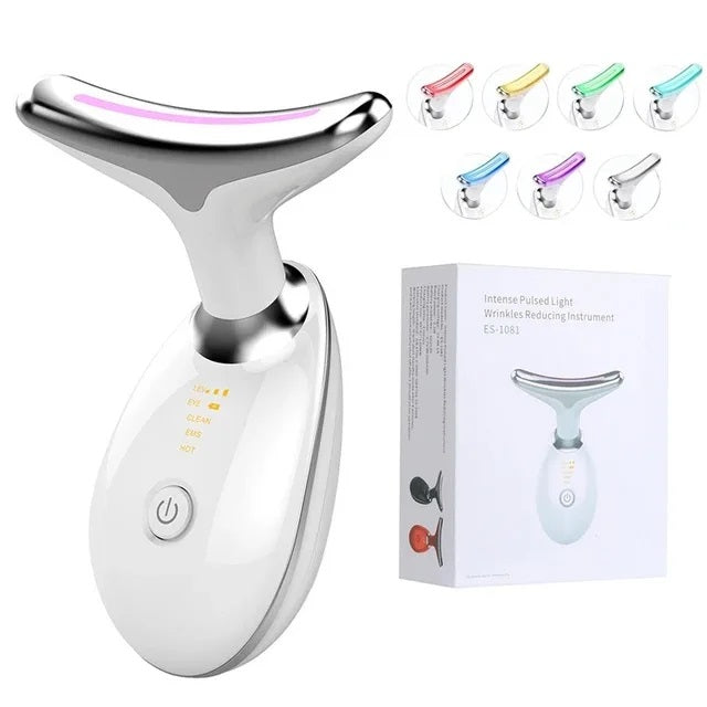Ansikts- & Nackmassage – Huduppstramning & Anti-rynkbehandling 7-färgs LED