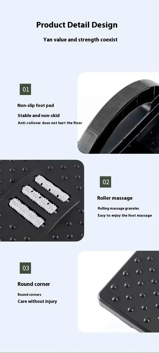 Portabel Fotstöd med Massage – Ergonomisk Fotpall för Hem & Kontor
