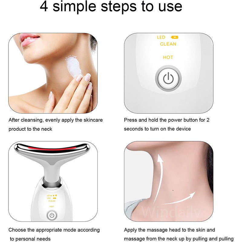 Ansikts- & Nackmassage – Huduppstramning & Anti-rynkbehandling 7-färgs LED