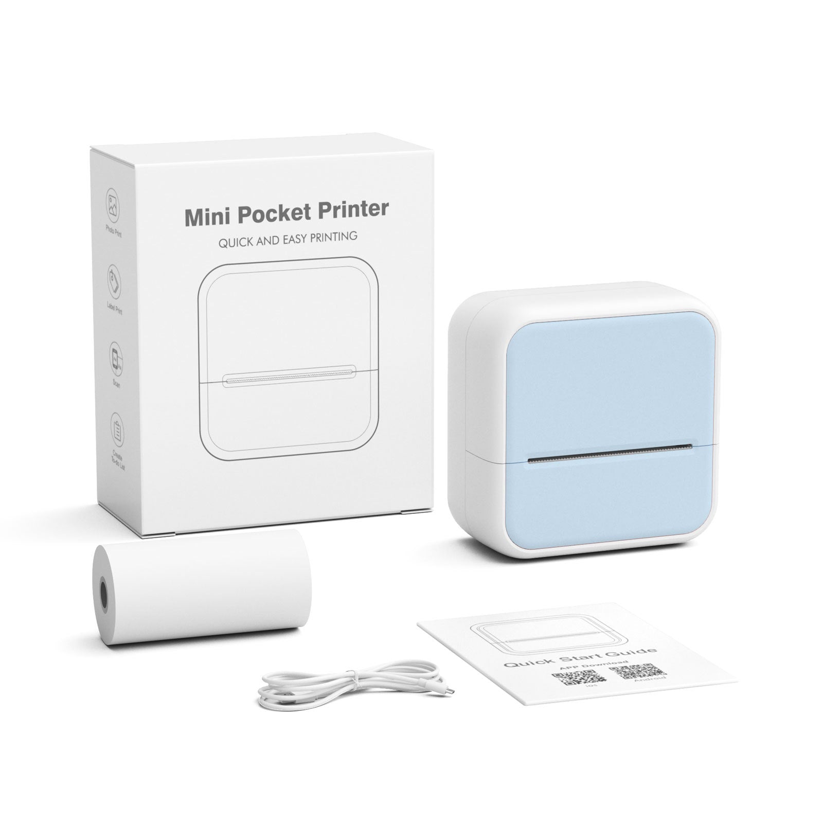 Portabel Mini Etikettskrivare – Bluetooth-skrivare för Mobil