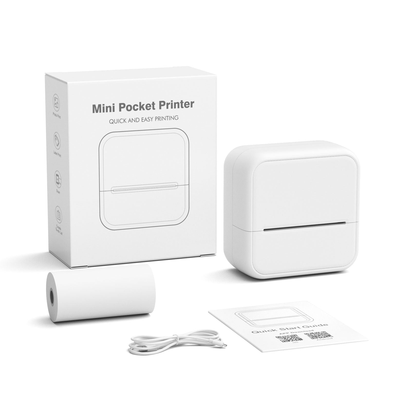 Portabel Mini Etikettskrivare – Bluetooth-skrivare för Mobil