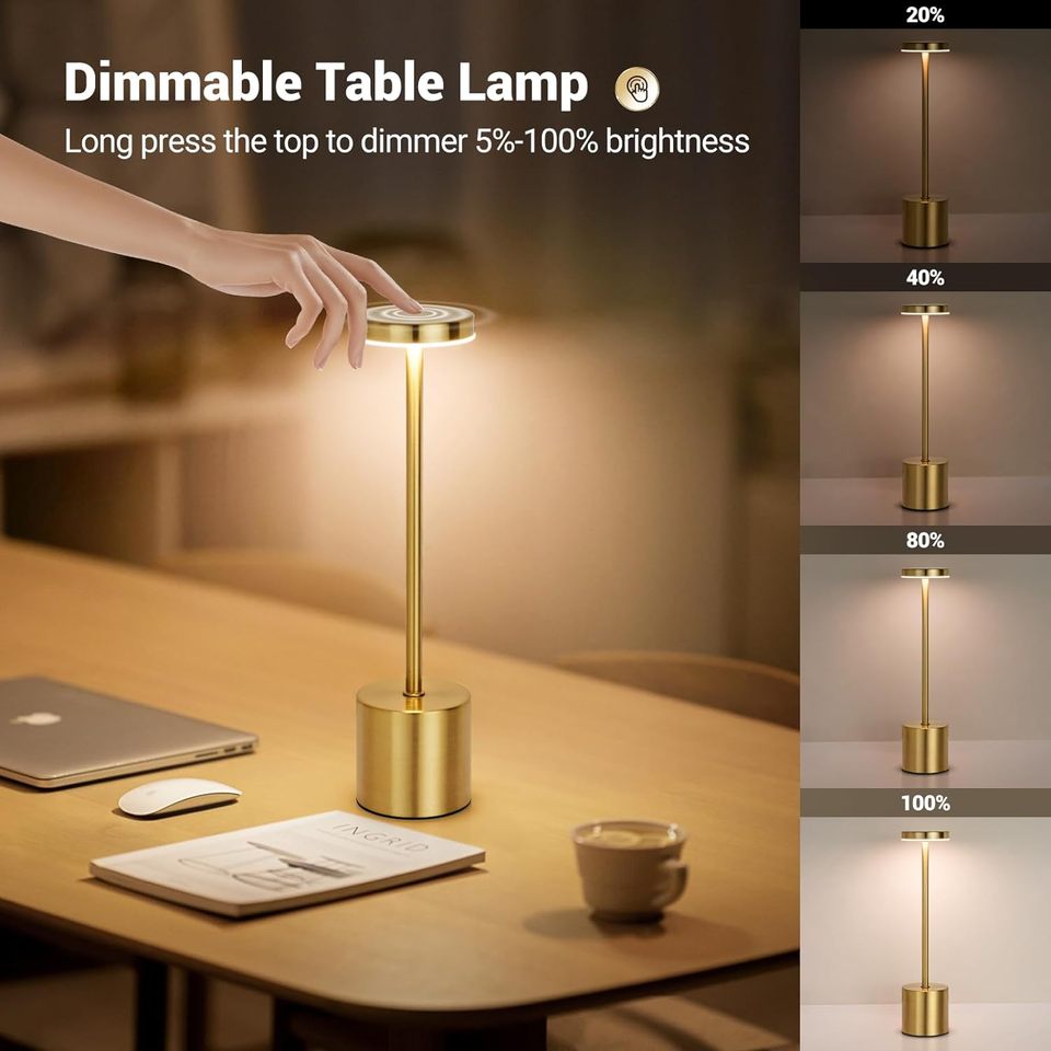 Enkel & Stilren LED Touchlampa – Laddningsbar Nattlampa med 3 Färgtoner